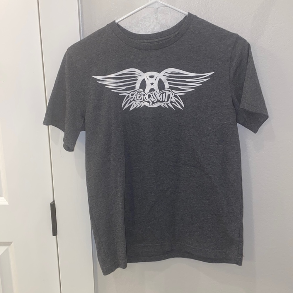 EUC Boys Youth Size L 10/12 AEROSMITH Band Graphic Tee Screen T- Shirt Top